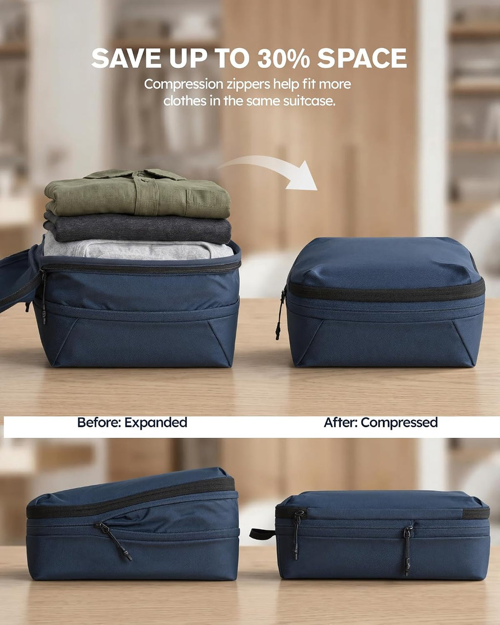 Compression Packing Cubes Ultralight 7PCS Luggage Travel Organizer Bags Set