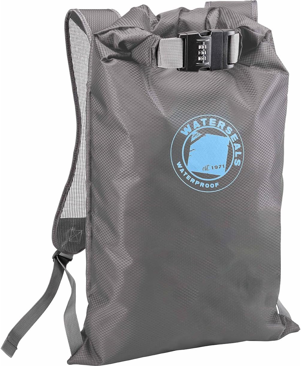 Lewis N. Clark WaterSeals Locking Backpack | Waterproof Bag | Anti-Theft Combination Lock | For Men & Women | Gray