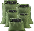 Pimoys 5 Pack Waterproof Dry Sacks, Lightweight Outdoor Dry Bags Ultimate Dry Bags for Kayaking Rafting Boating Camping (1.5L, 2.5L, 3.5L, 4.5L, 6L)