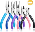 5 Packs Jewelry Pliers Set, Making Tools With Needle/Round/Chain/Bent/Zipper Pliers, Supplies Repair/Cut Kits for Crafting