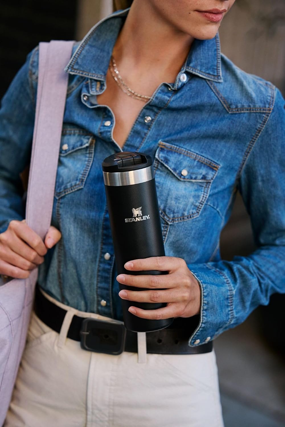 STANLEY Transit FlipTop Mug | Leakproof Coffee Travel Cup | Vacuum Insulated Stainless Steel | Stays Hot or Cold for Hours | BPA-Free | 16 oz | Cream Gloss