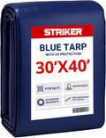 Striker Blue Tarp, Waterproof, UV Resistent, Covers 1178 Sq. Ft '30by40'