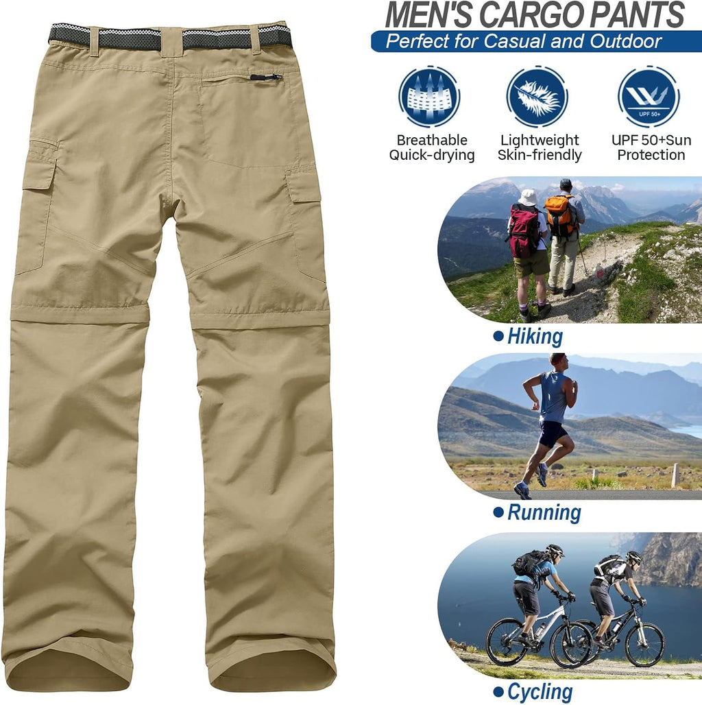 linlon Boy Scout Pants Hiking Mens Convertible Zip Off Safari Fishing