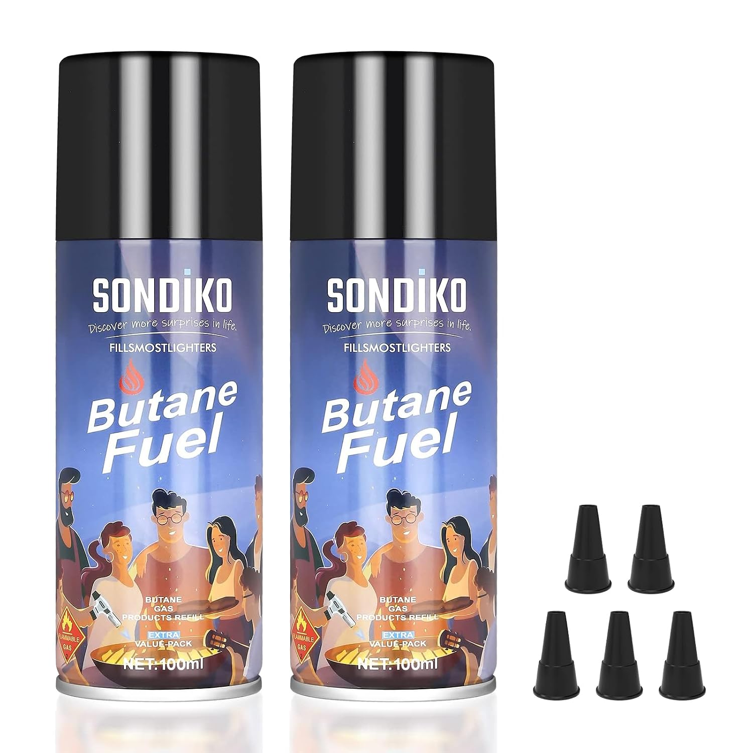 Sondiko Butane Refill, High-Purity Butane Fuel Canister 100ml