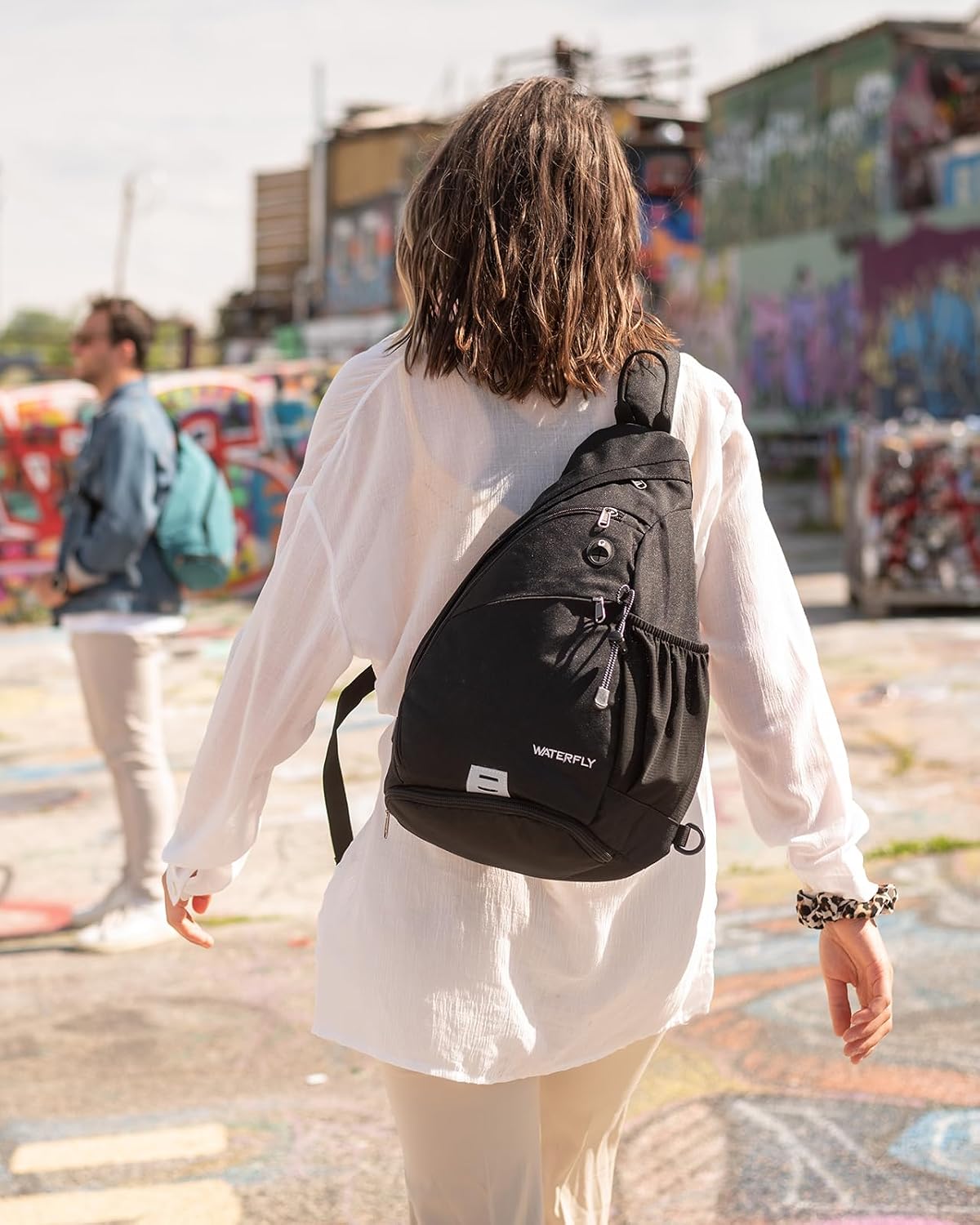 WATERFLY Large Sling Bag Crossbody Backpack Chest Pack for Men Women
