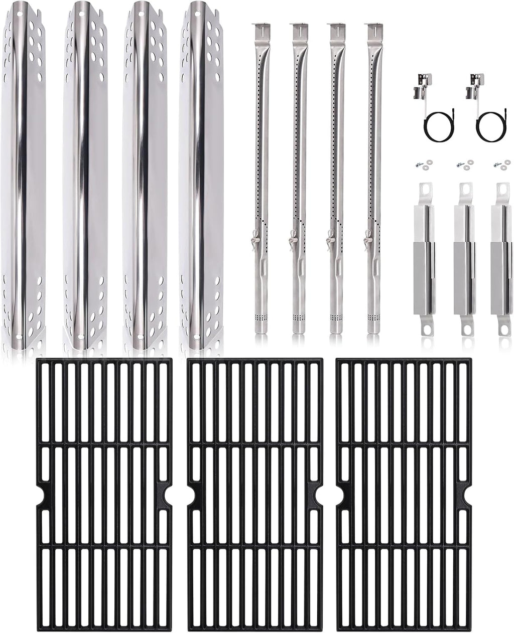 Grill Replacement Parts for Charbroil Advantage 3 Burner 463343015, 463335115, 463435115, 463436815, 463370015. Heat Plate, Burner Tube, Igniter and Crossover Tube for Char-broil Advantage Grill Parts
