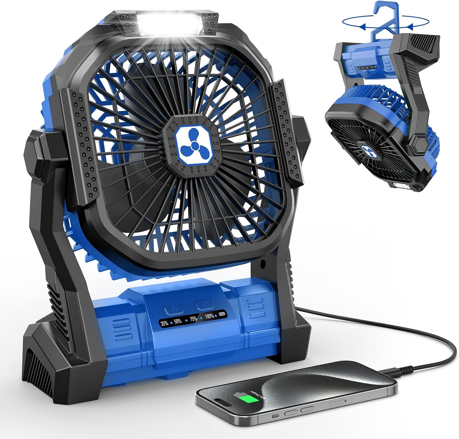 Portable Fan Rechargeable 20000mAh Cordless Battery Powered Camping Fan