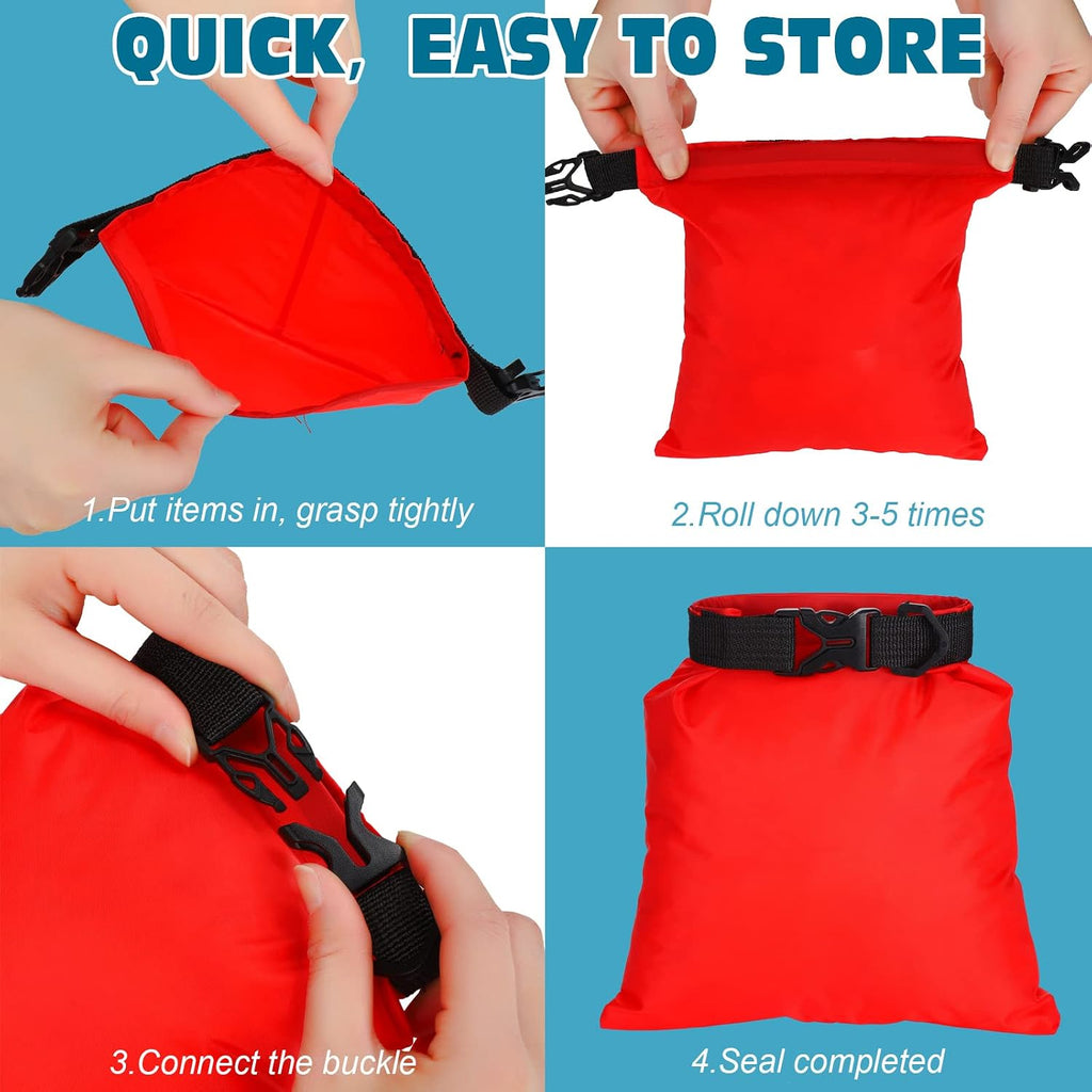 LEIFIDE 10 Pcs Ultralight Waterproof Dry Bags 5 Sizes Roll Top
