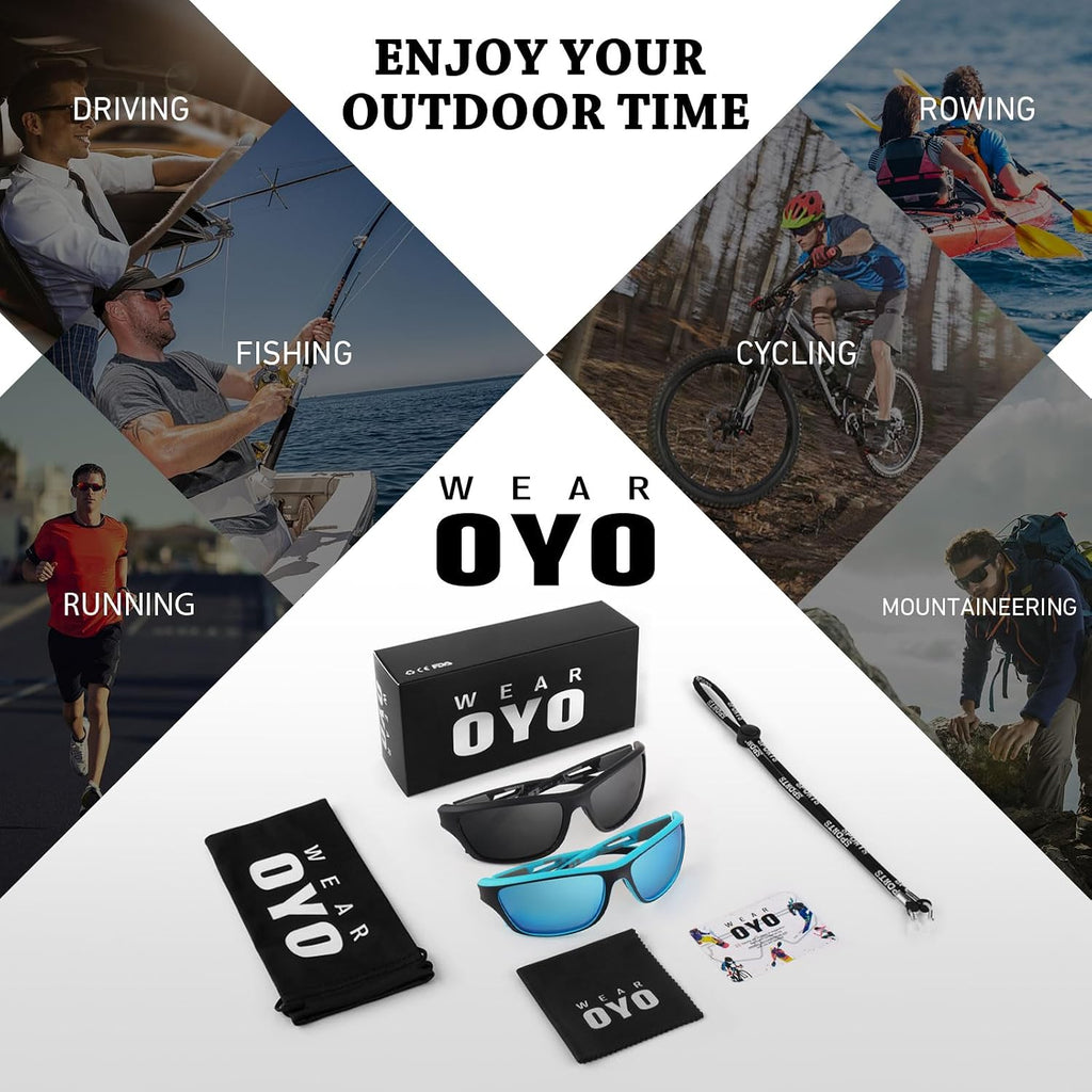 WEAROYO Polarized Sports Sunglasses Men Womens Fishing Running UV400