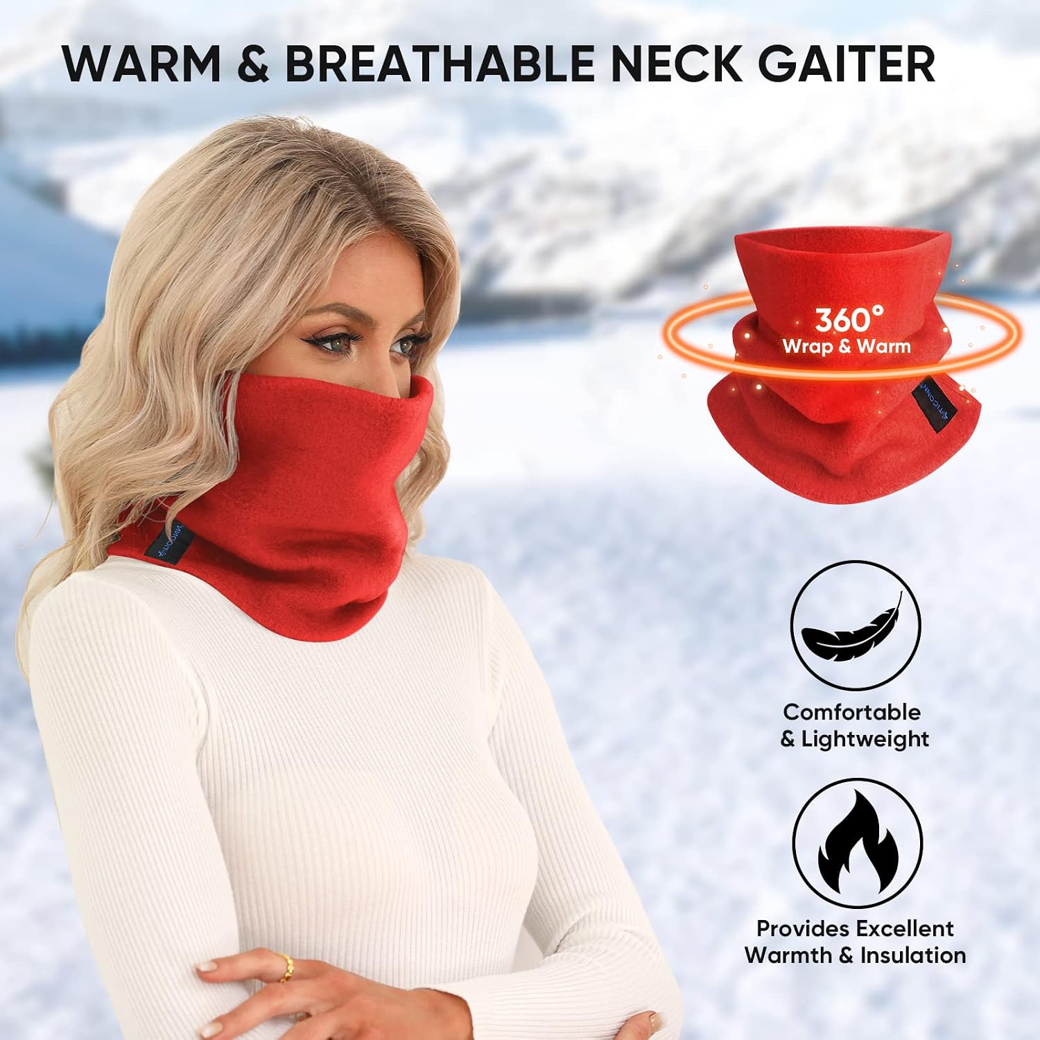 TICONN Neck Gaiter for Men Women, Cooling Bandana Face Mask Cover Gator