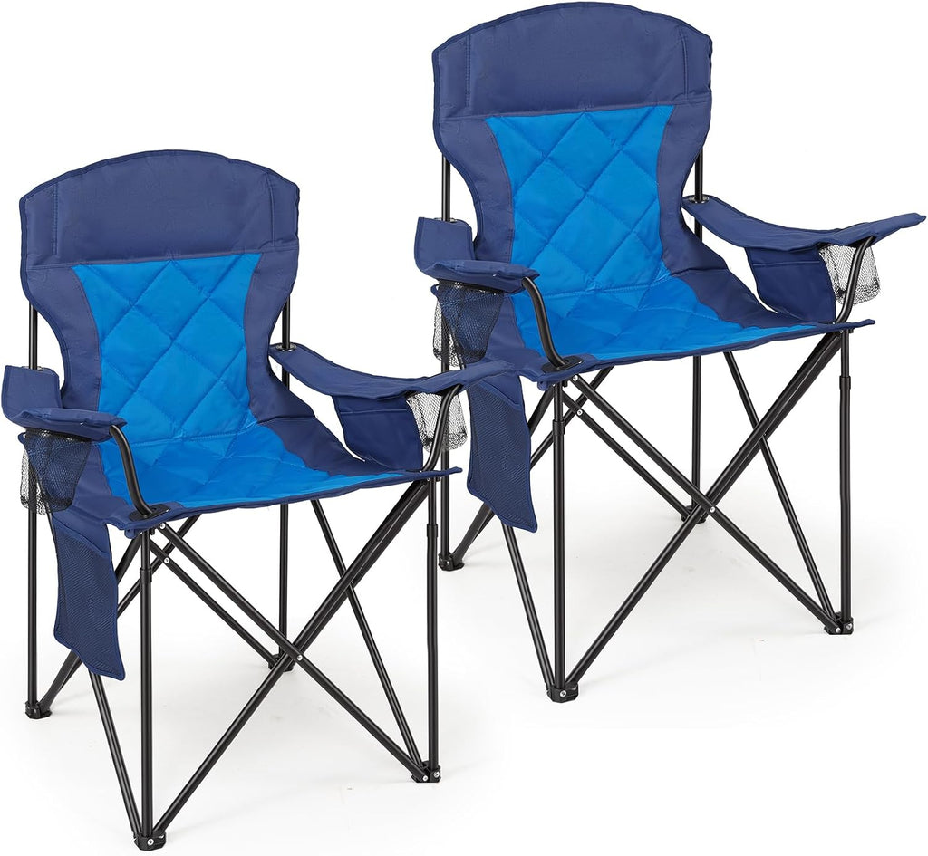 Heavy Duty Camping Chair for Adults, Padded Folding, 330LBS