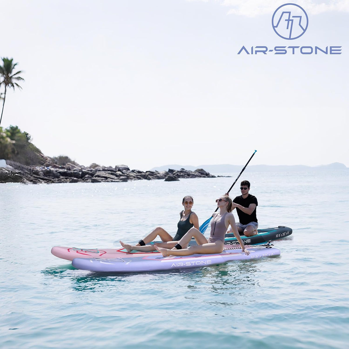 AIR-STONE 10'6” 450 lb Capacity，Inflatable Stand Up Paddle Board with sup Accessories Including Backpack, Repairing Kits, Non-Slip Deck, Leash, 3 Fins, Paddle and Hand Pump