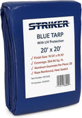 Striker Blue Tarp, Waterproof, UV Resistent, Covers 384 Sq. Ft 20' X 20'