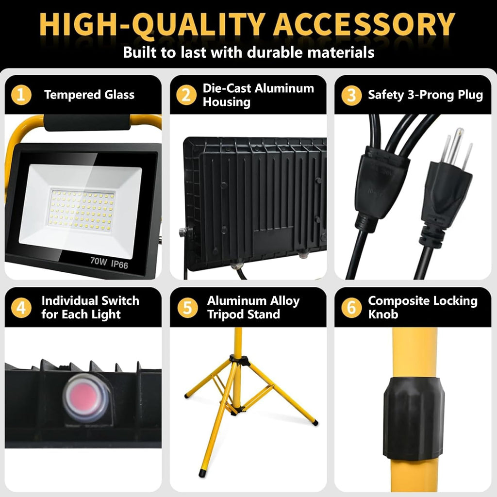 21000-Lumen LED Work Light with Stand for Job Site Garage