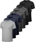 BOOJO 5 Pack Workout Shirts for Men-Quick Dry Black Gym Moisture Wicking Short Sleeve T-Shirts for Running Athletic Casual