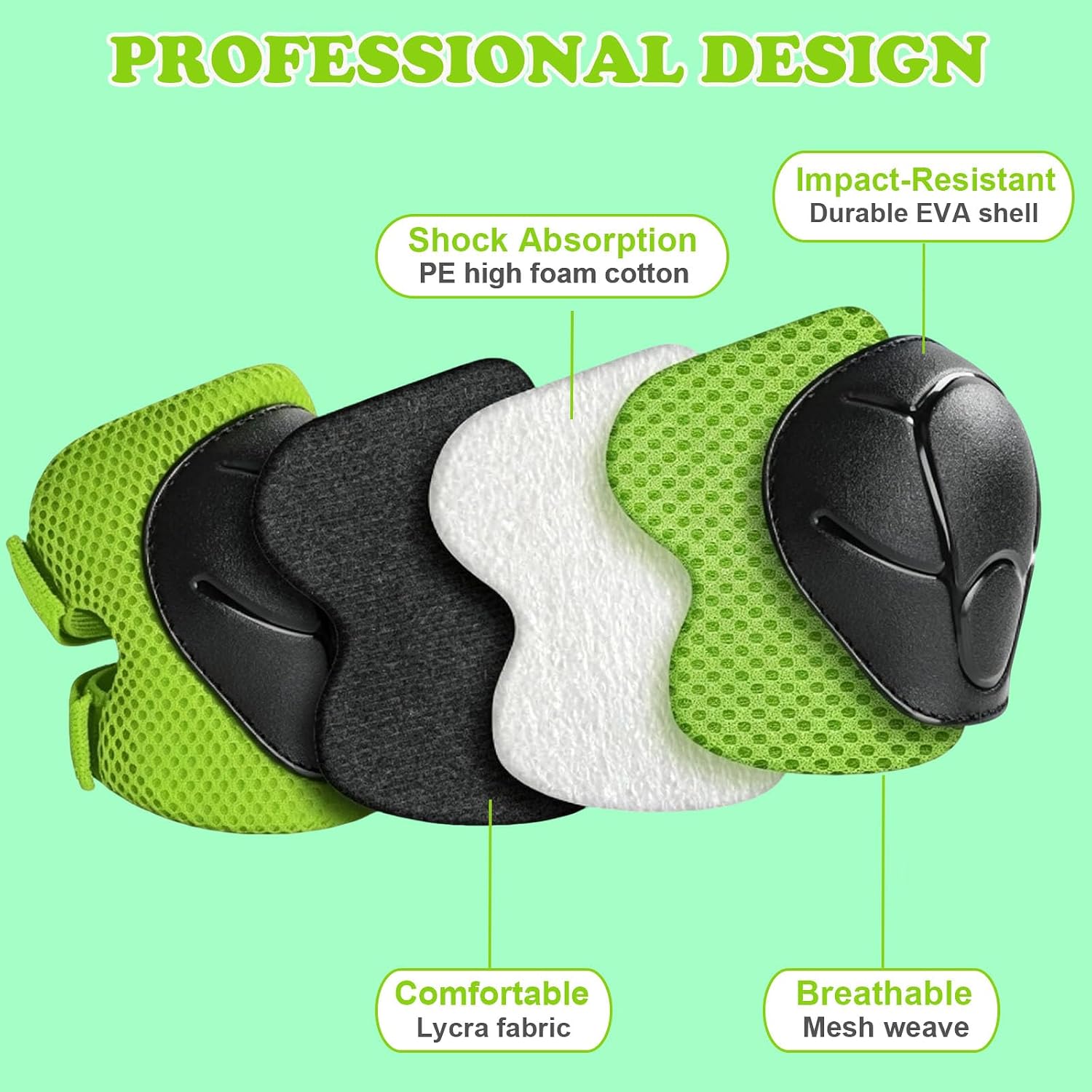 Kids Protective Gear Set Knee Pads for Kids 3-8 Years, Toddler Knee Pads and Elbow Pads for Girls Boys with Wrist Guards 3 in 1 for Skating Cycling Bike Rollerblading Scooter