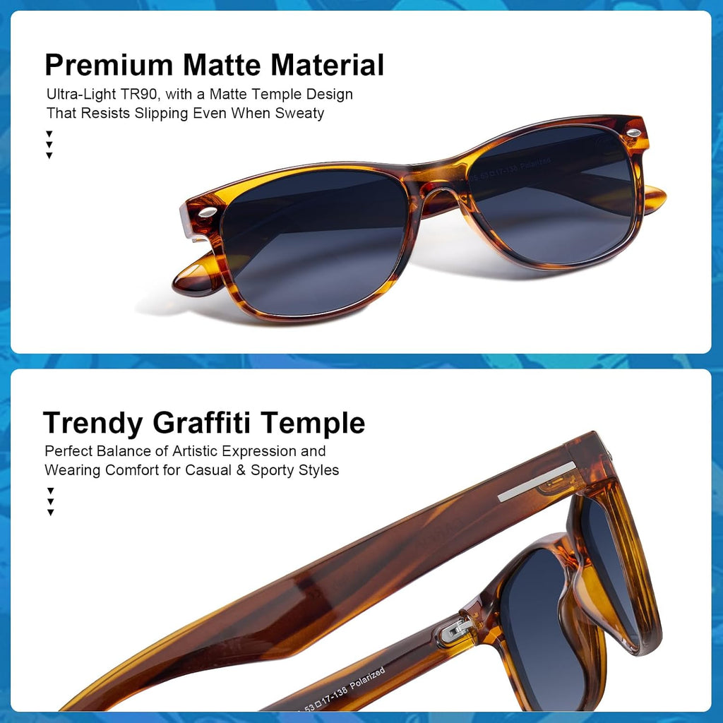 CARFIA Polarized Sunglasses Men Womens UV Protection,TR90 Lightweight Frame Sports Life Style Outdoor Running Sun Glasses