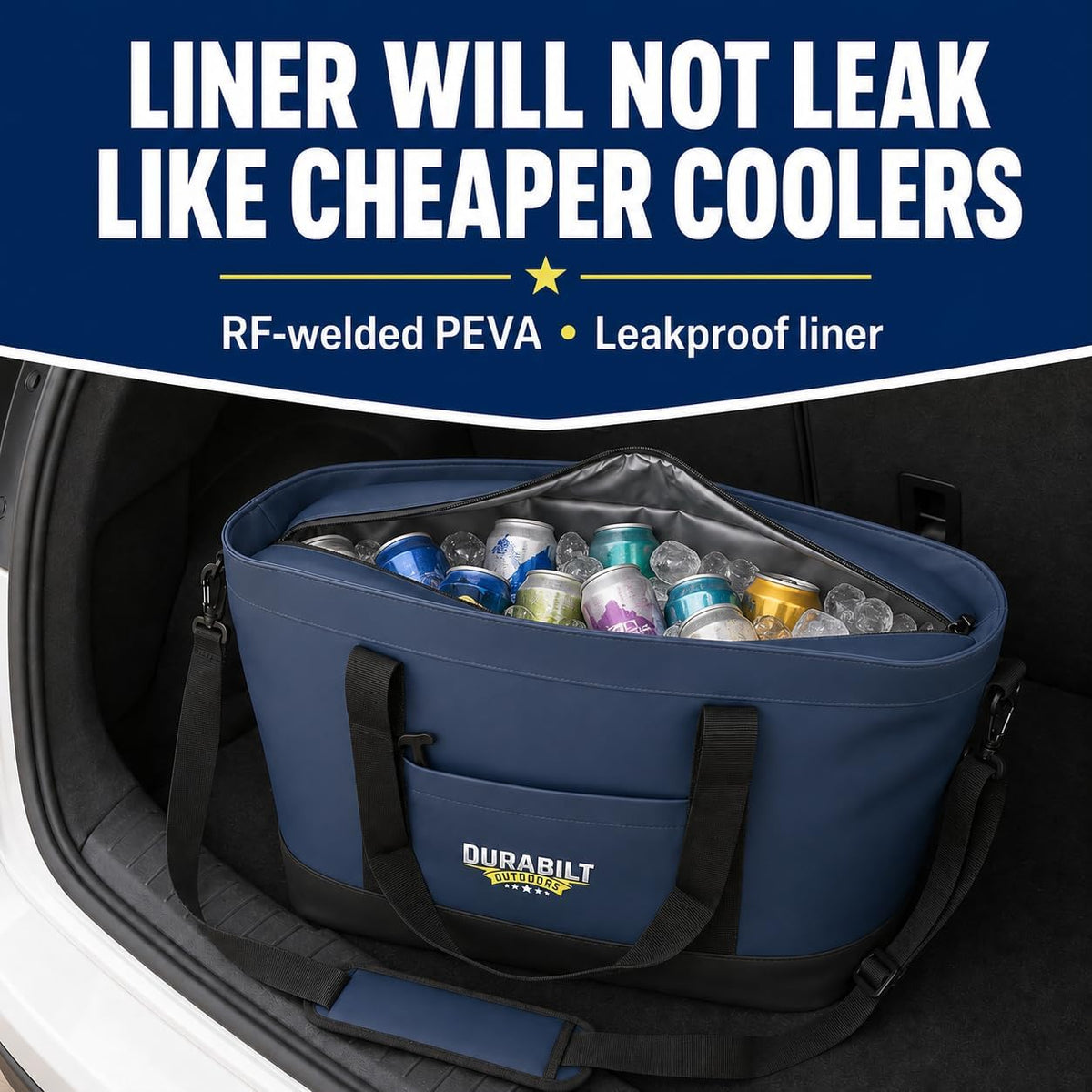 Insulated Soft Cooler Tote 36 Can - Leakproof Collapsible