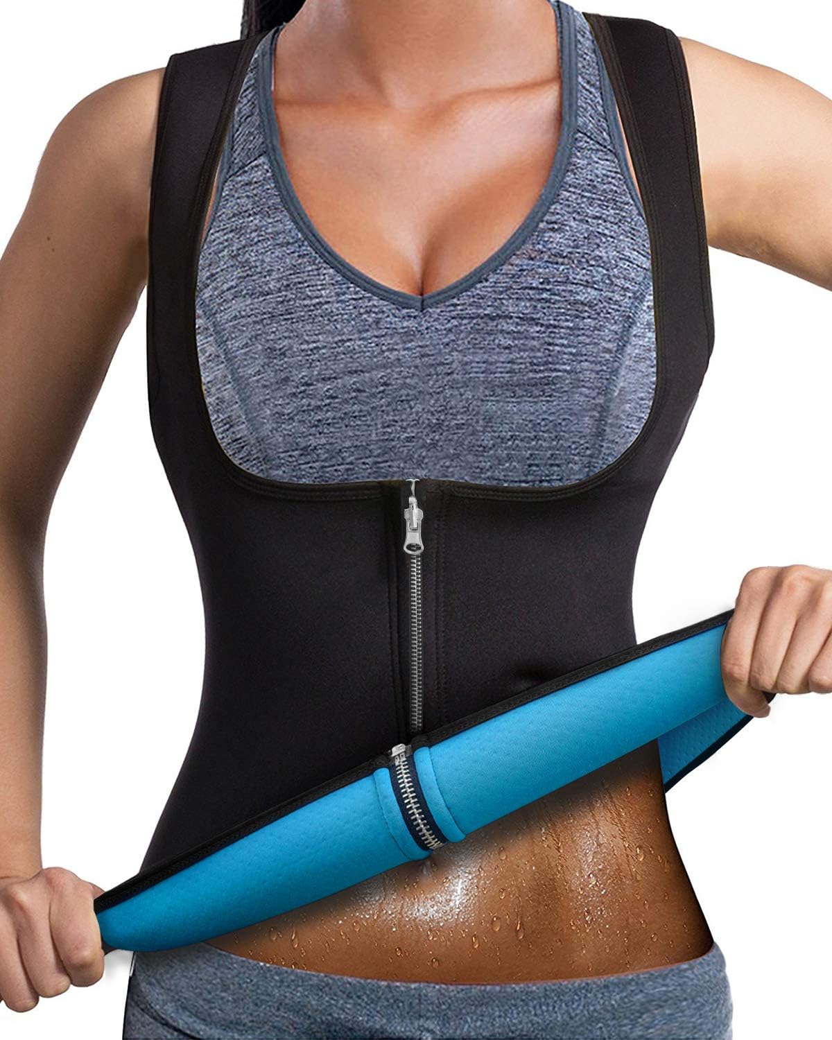 NonEcho Women Sauna Sweat Suit Spa Cami Hot Neoprene Slimming Workout Vest Body Shaper Waist Trainer Top