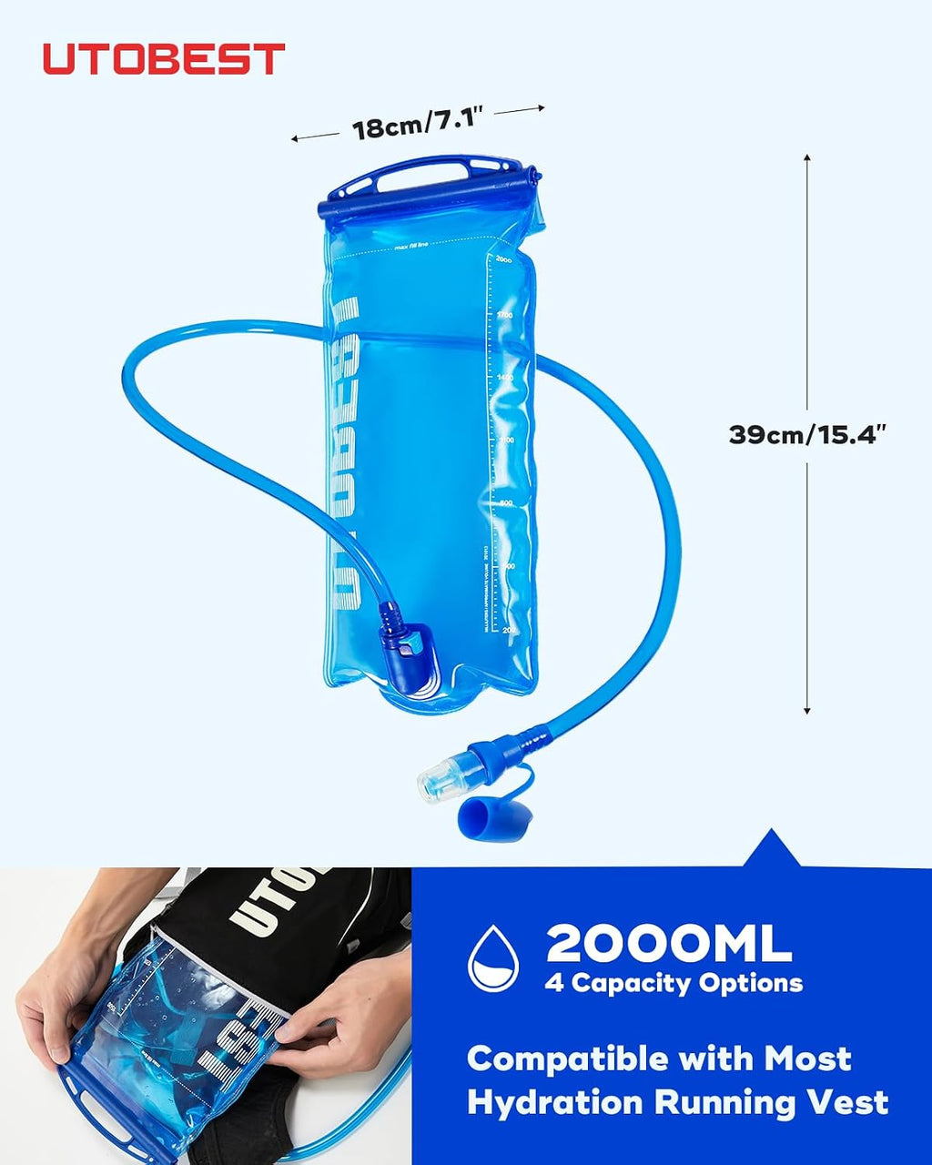 UTOBEST Hydration Bladder Water Bladder for Hiking Backpack UTR201