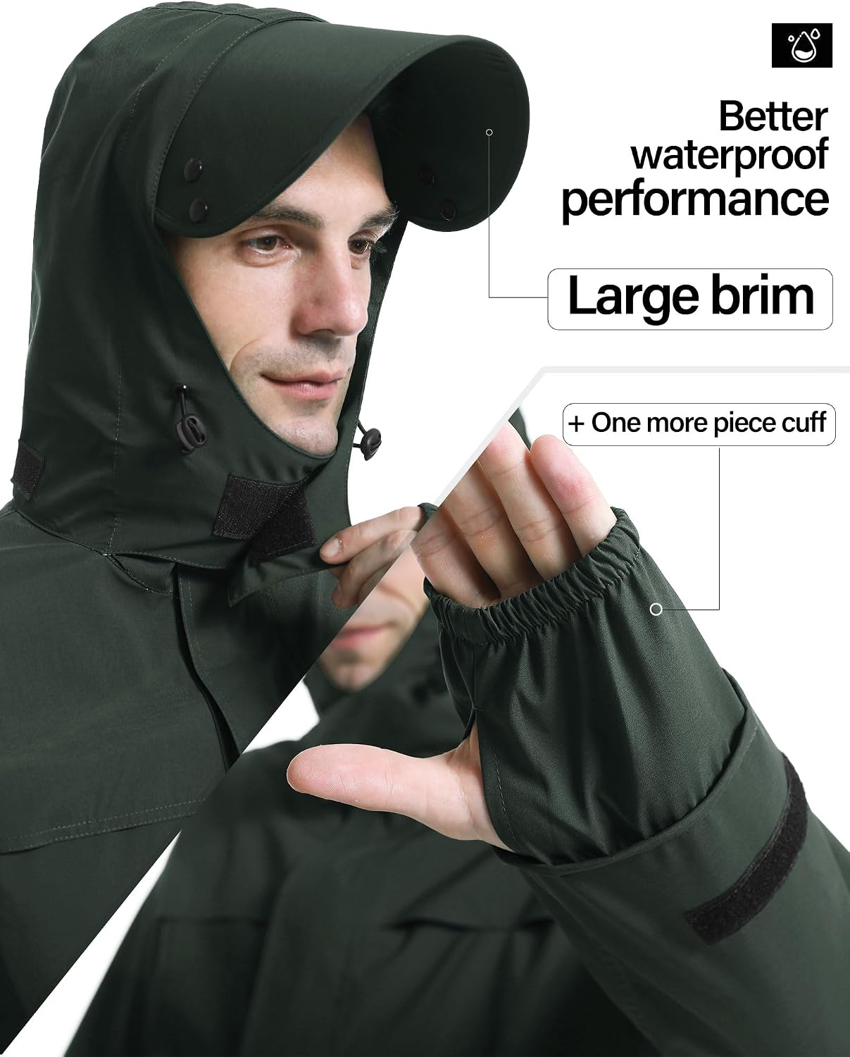 iCreek Rain Suit Waterproof Breathable Lightweight 2-Piece Rain Gear Unisex