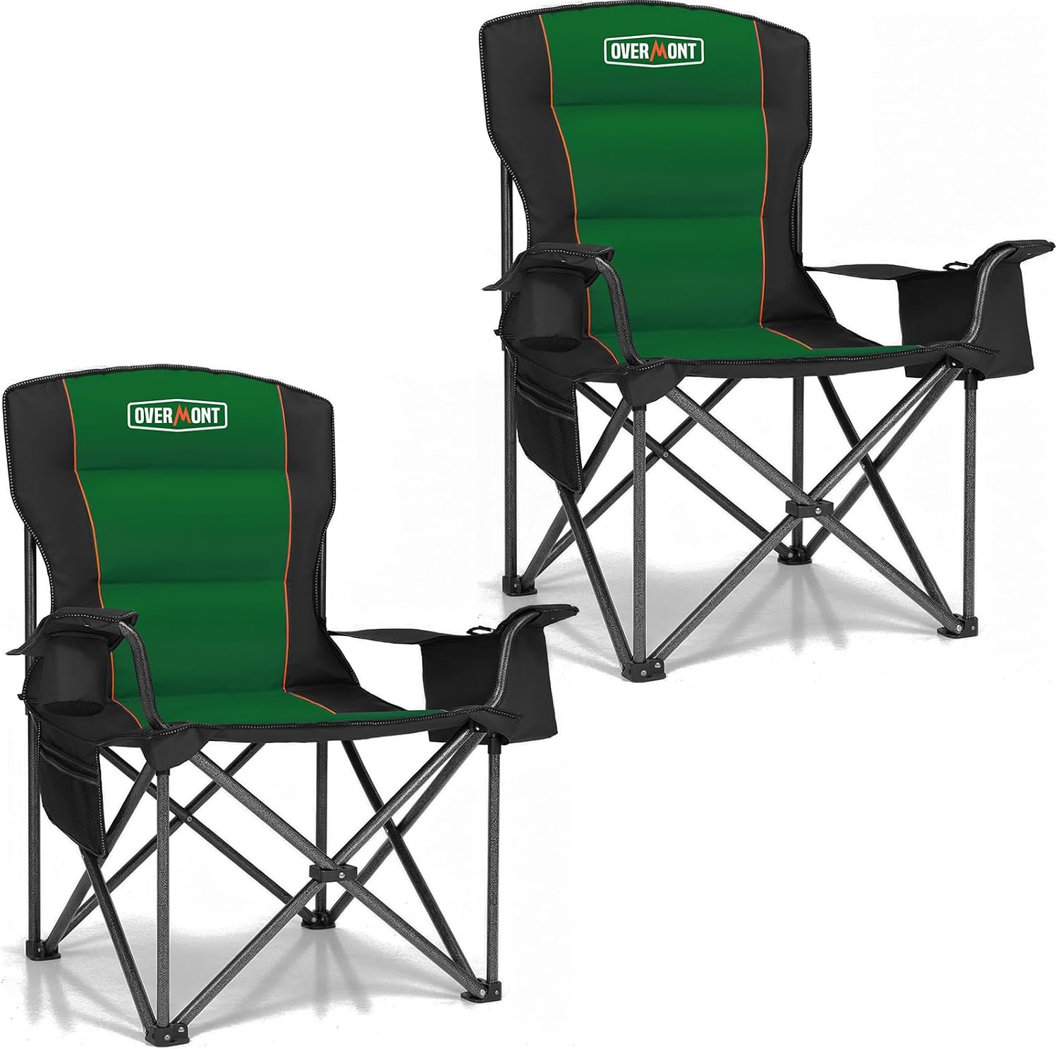 Overmont 2-Pack Oversized Camping Chairs - 450 lb Each Fully Padded