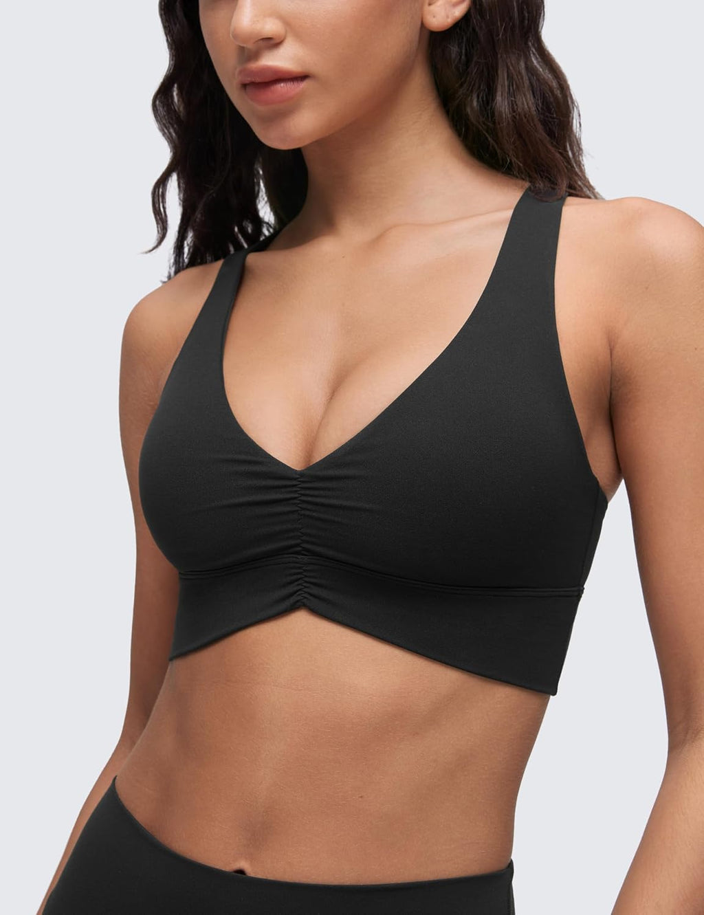 CRZ YOGA Butterluxe Ruched V Neck Sports Bra