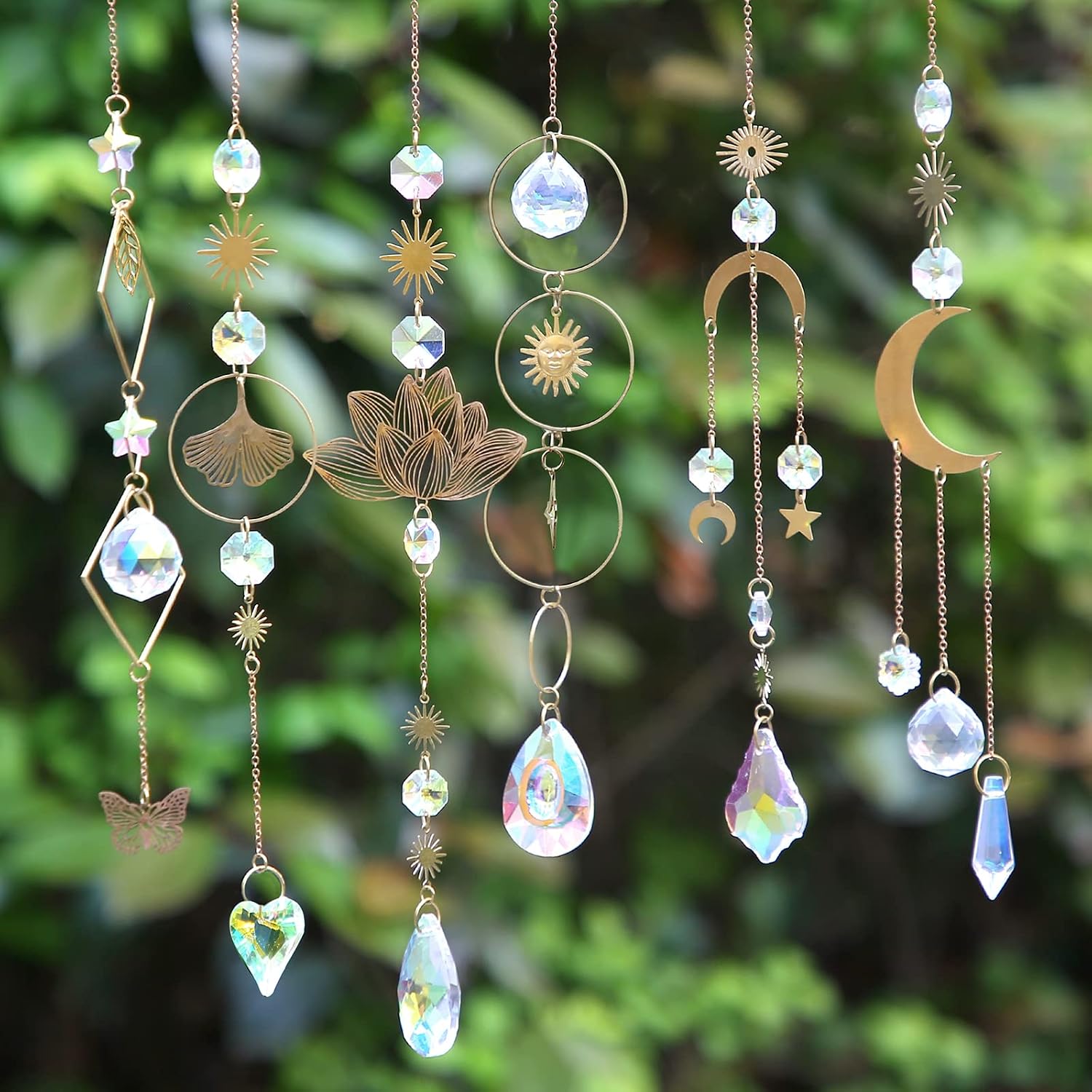 Sun Catchers, 10 Pcs Crystal Suncatcher Prism Hanging Kit for Indoor Window