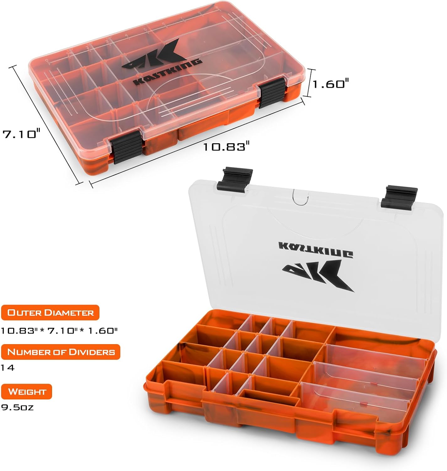 KastKing Utility Tackle Boxes, 3600 and 3700 Fishing Tackle Trays