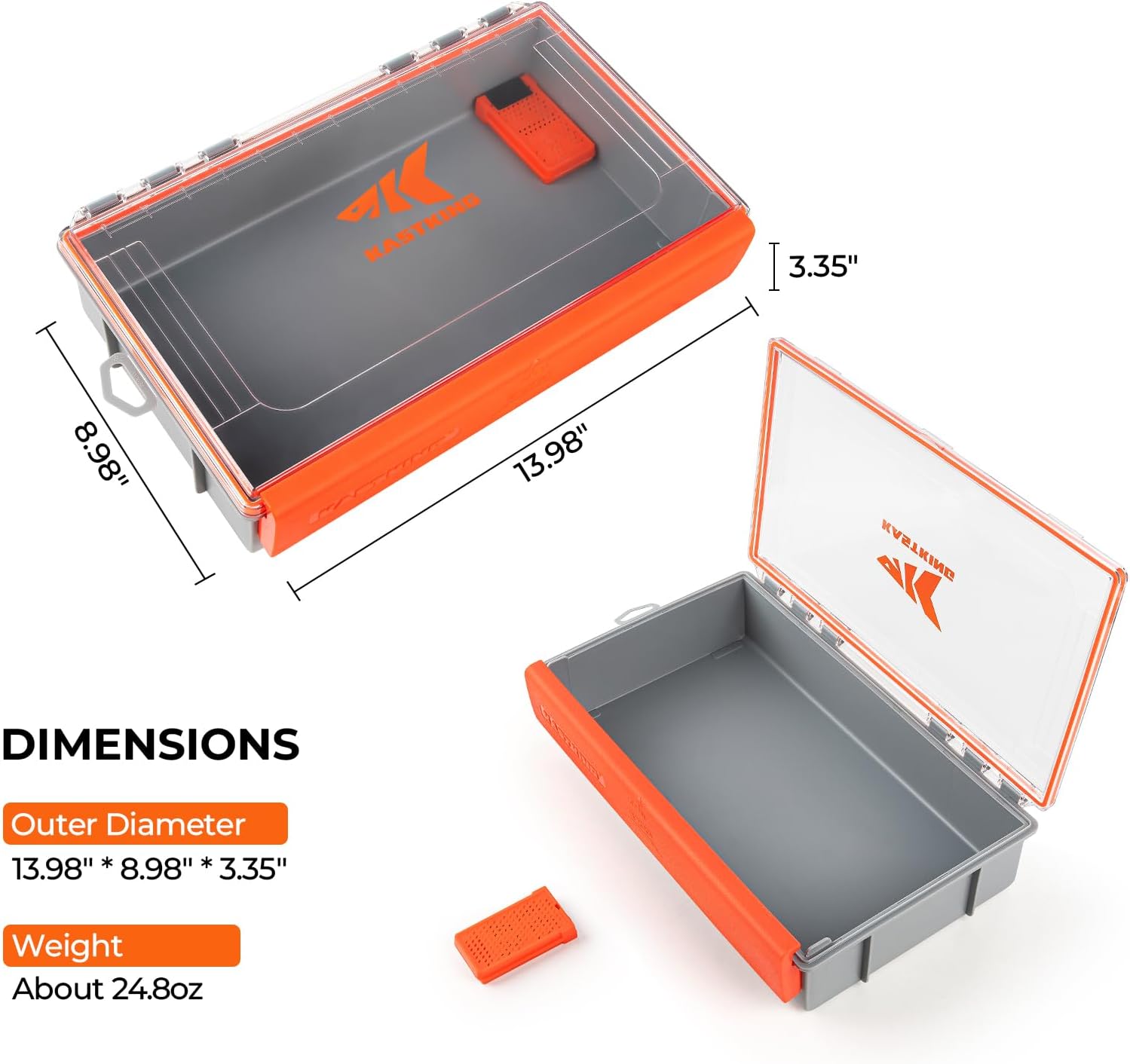 KastKing HyperSeal Waterproof Tackle Box, 3700 Deep Tackle Trays