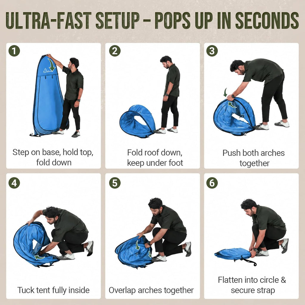 WolfWise Pop Up Shower Tent for Camping Essentials, Compact & Lightweight