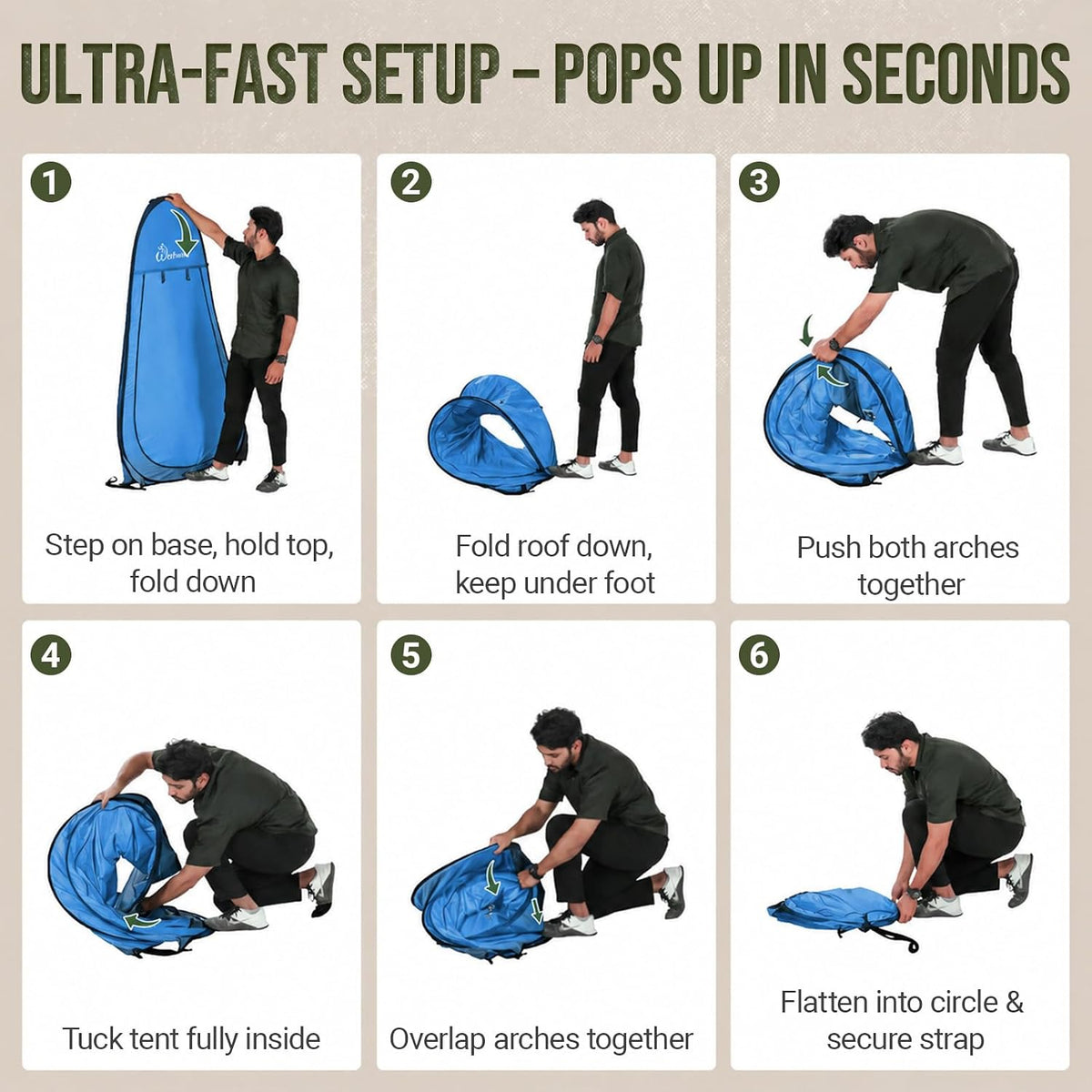 WolfWise Pop Up Shower Tent for Camping Essentials, Compact & Lightweight