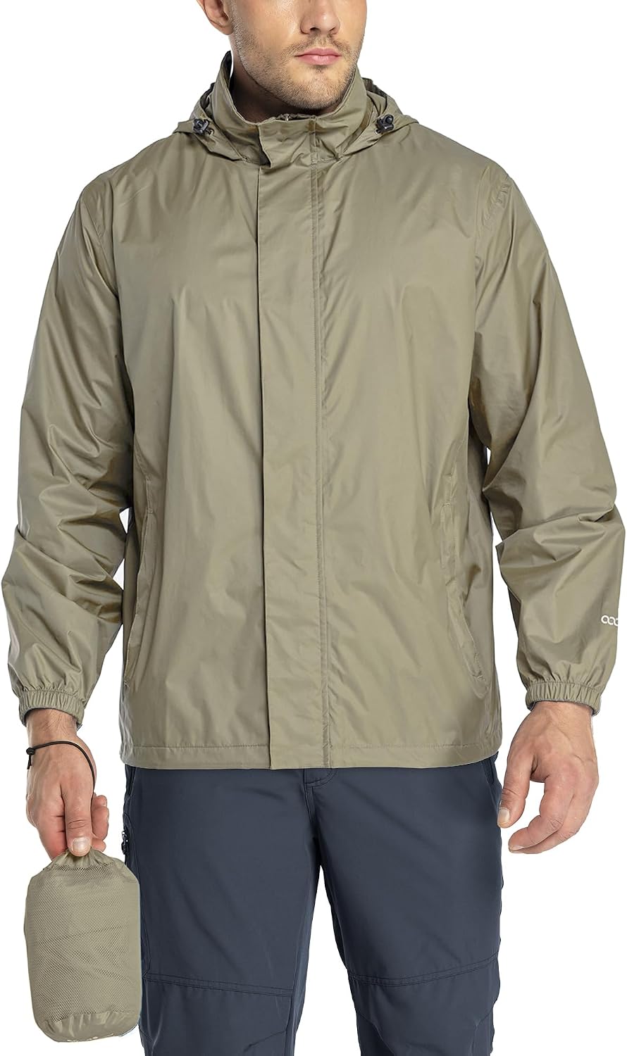 33,000ft Men's Packable Rain Jacket Lightweight Waterproof Golf Raincoat