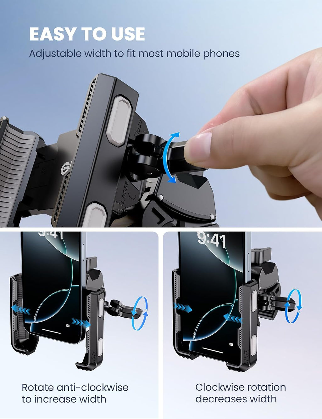 Grefay Bike Phone Mount for Electric, Mountain, Scooter, and Dirt Bikes