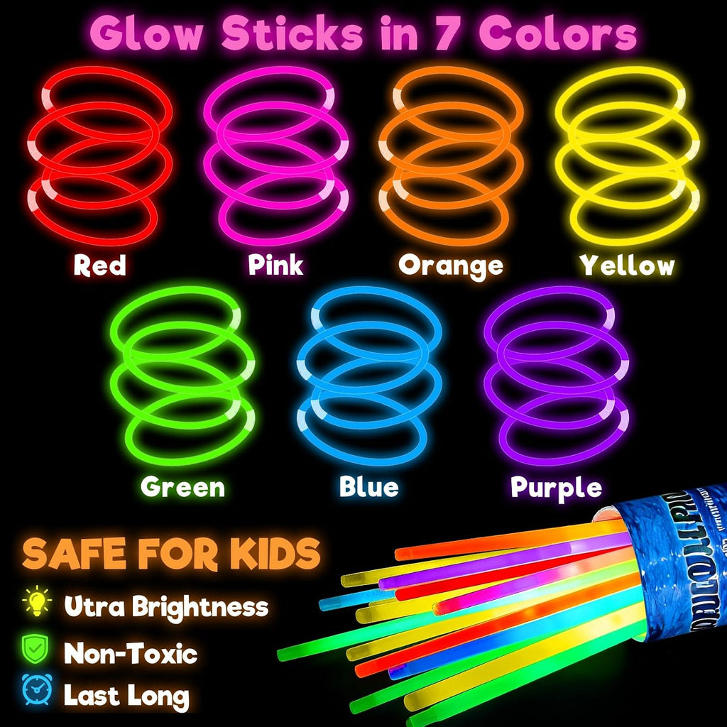 360 Pack Glow Sticks Bulk Party Pack Bright Glow in the Dark Party Supplies