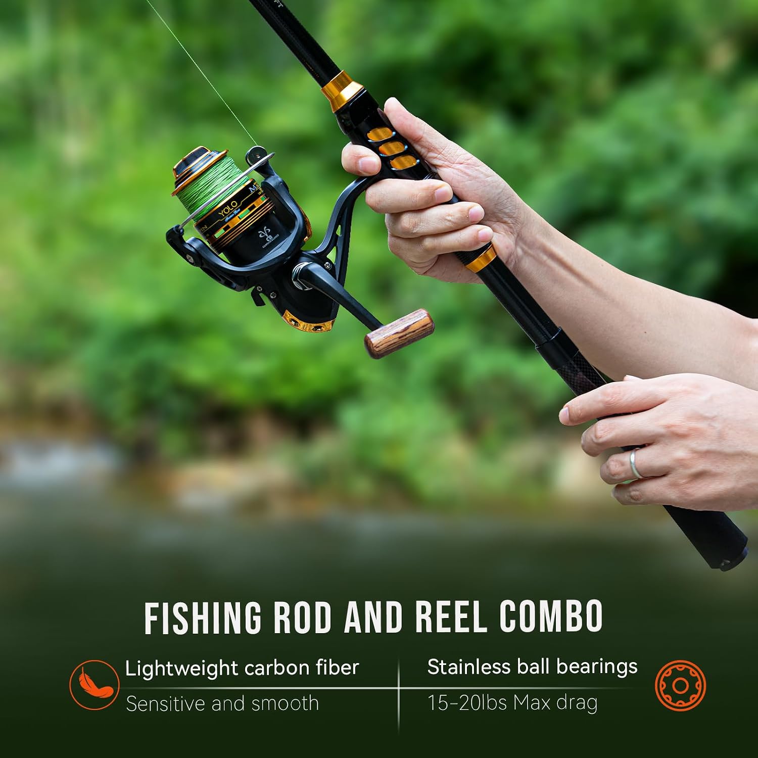 THKFISH Fishing Rod & Reel Combo with Backpack, Fishing Tools Tackle Box