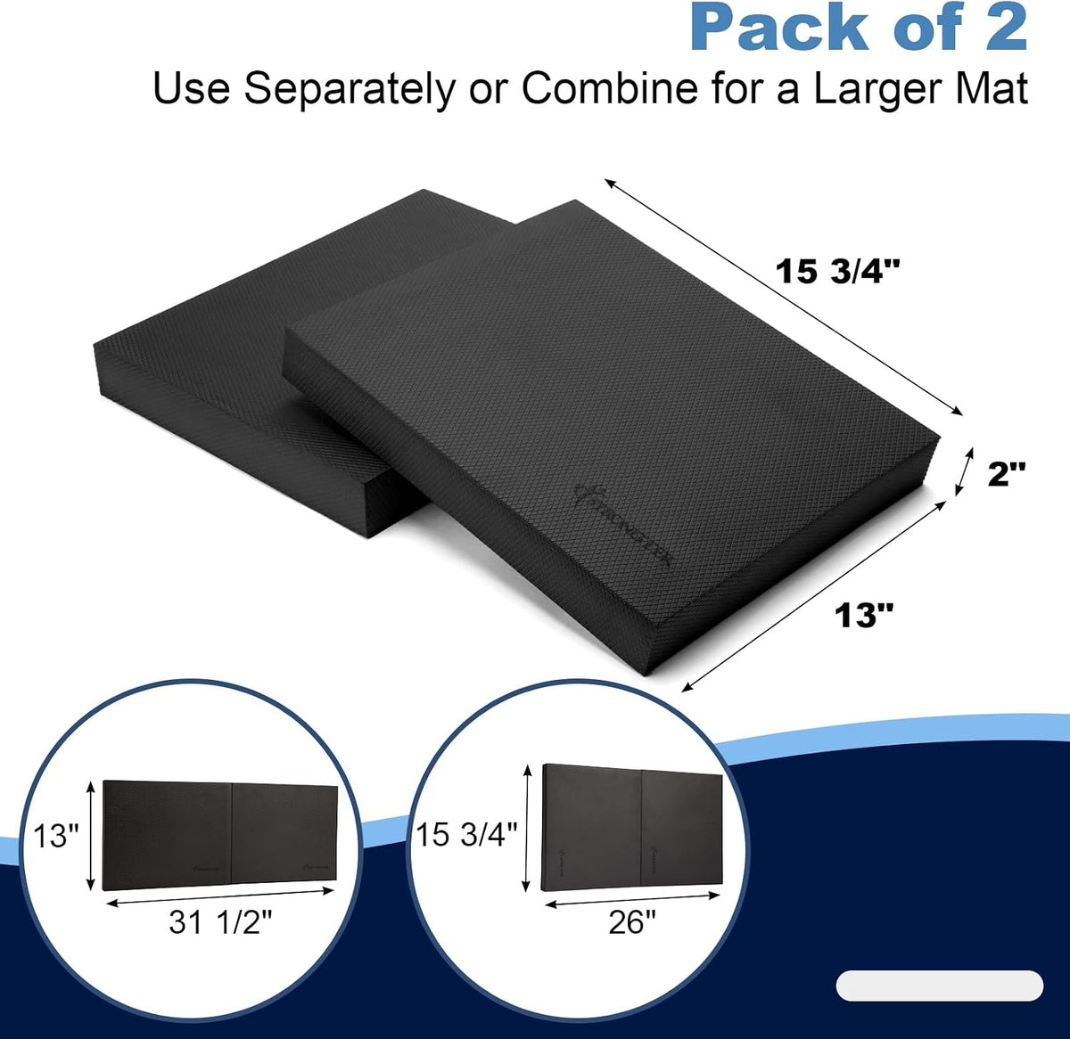 StrongTek Foam Balance Pad, High-Density TPE, 15.8 x 13 x 2 in, Non-Slip