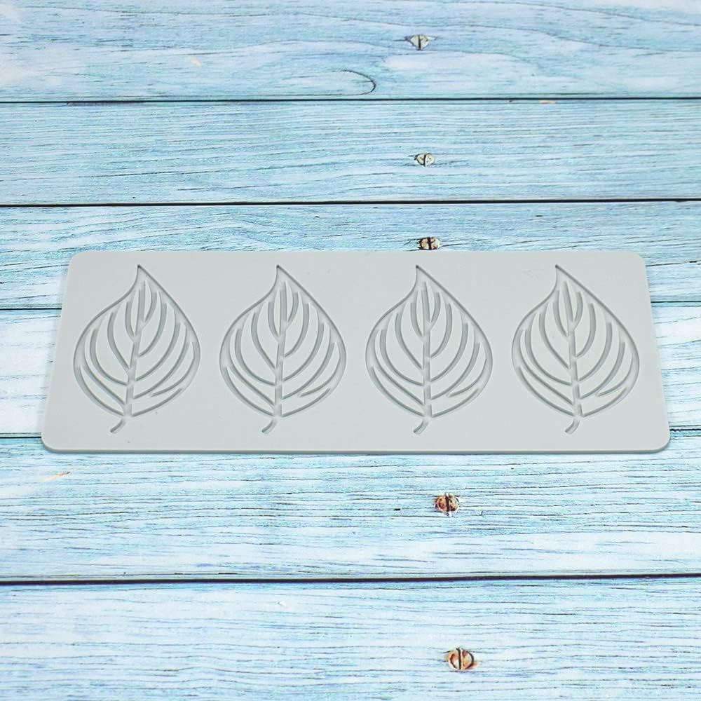 TUKE Hollow Leaf Silicone Molds Lover Heart Chocolate Molds Geometry 3D Silicone Mould Chocolate Candy Leaf Mold Sugar Craft Cake Decoration Cupcake Top (X_Leaf_9.52*4.24*0.12inch) (BH0974)
