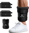 ELEAMY Adjustable Ankle Weights for Women & Men - 1-8/15lb Pair - Black