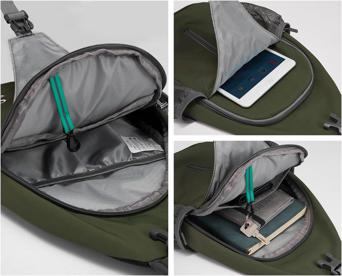 WATERFLY Crossbody Sling Backpack Sling Bag Travel Hiking Daypack