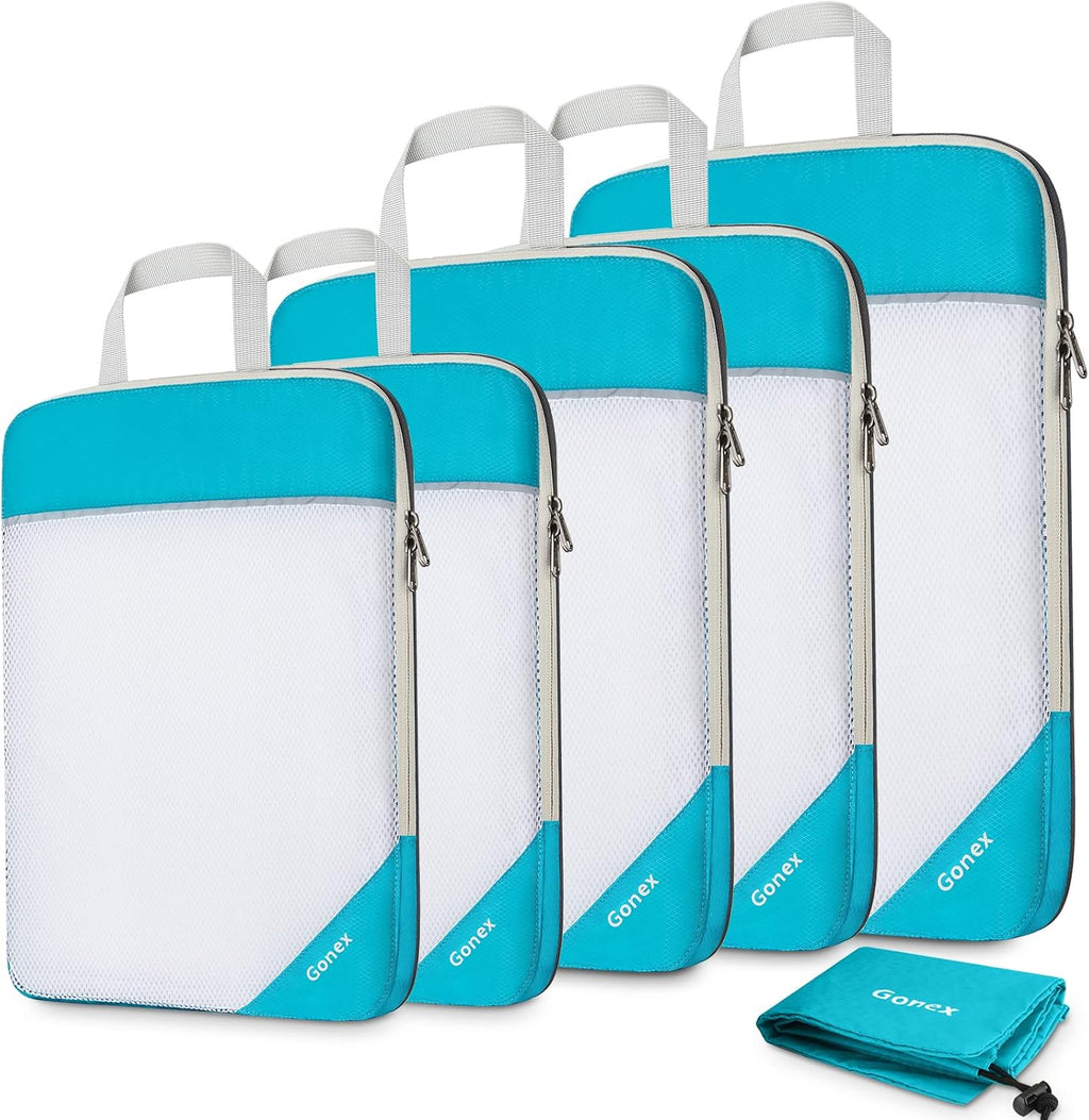 Gonex Compression Packing Cubes for Travel, Mesh Bags Luggage Organizers