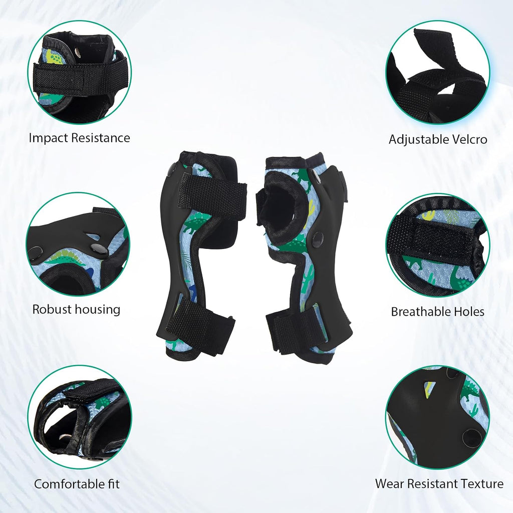 Skateboard Pads for Kids,Elbow Pads and Wrist Guards Protective Gear,Strong Double Straps&Adjustable Easy-Fix Clips for Skateboarding,Rollerblading,Scooters,Bicycle