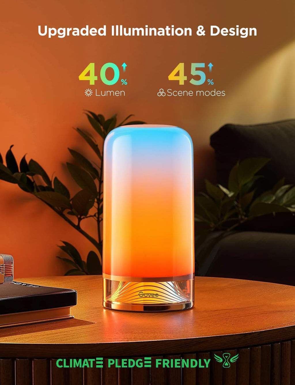 Govee RGBIC Smart Table Lamp 2, Touch Bedside Small Table Lamp (Corded)