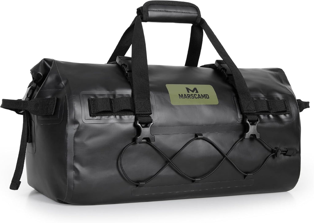 Marscamd Waterproof Motorcycle Dry Bag, Tail Saddle Luggage Roll-Top Design