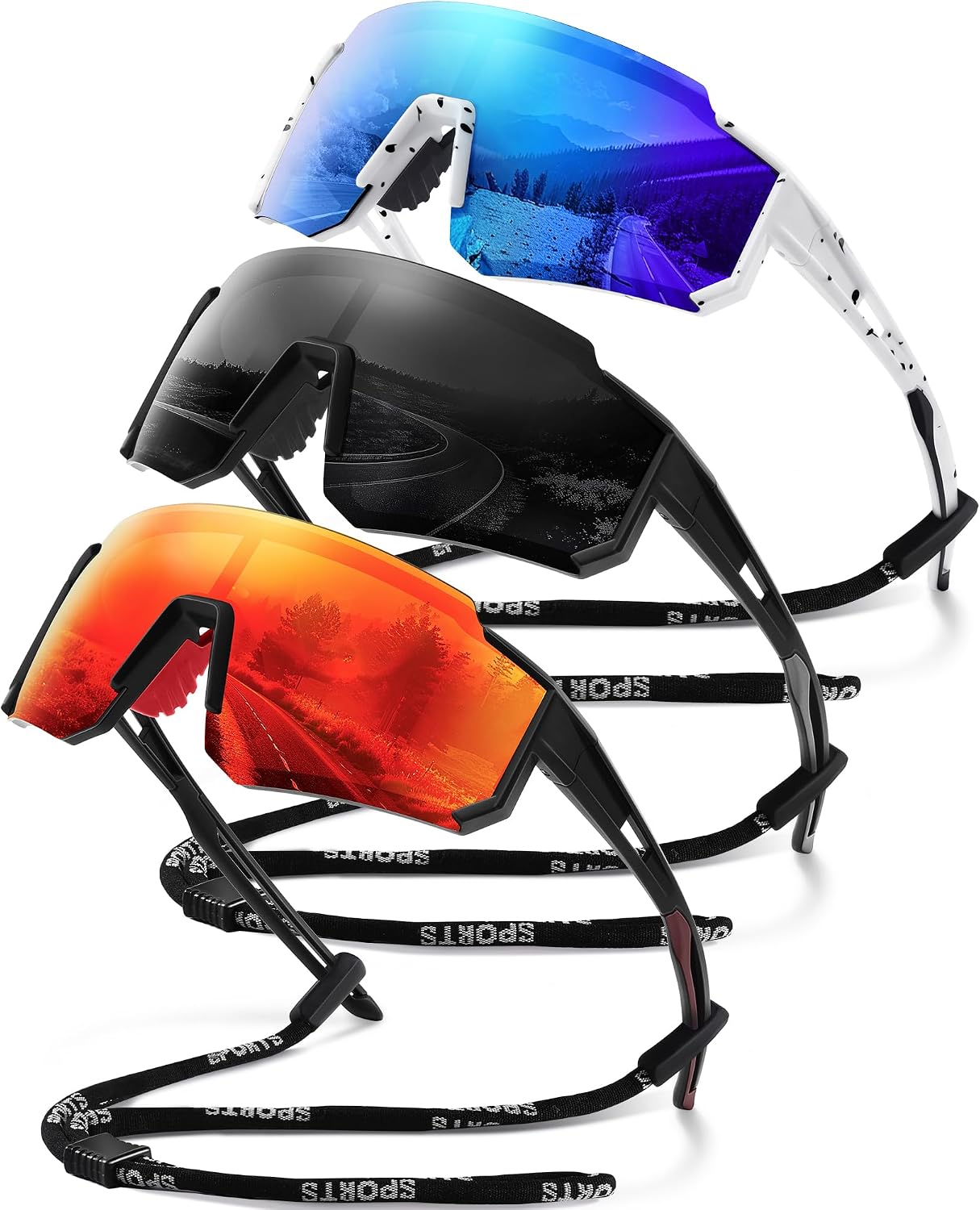 Polarized Sport Sunglasses Men Women TR90 Lightweight UV400