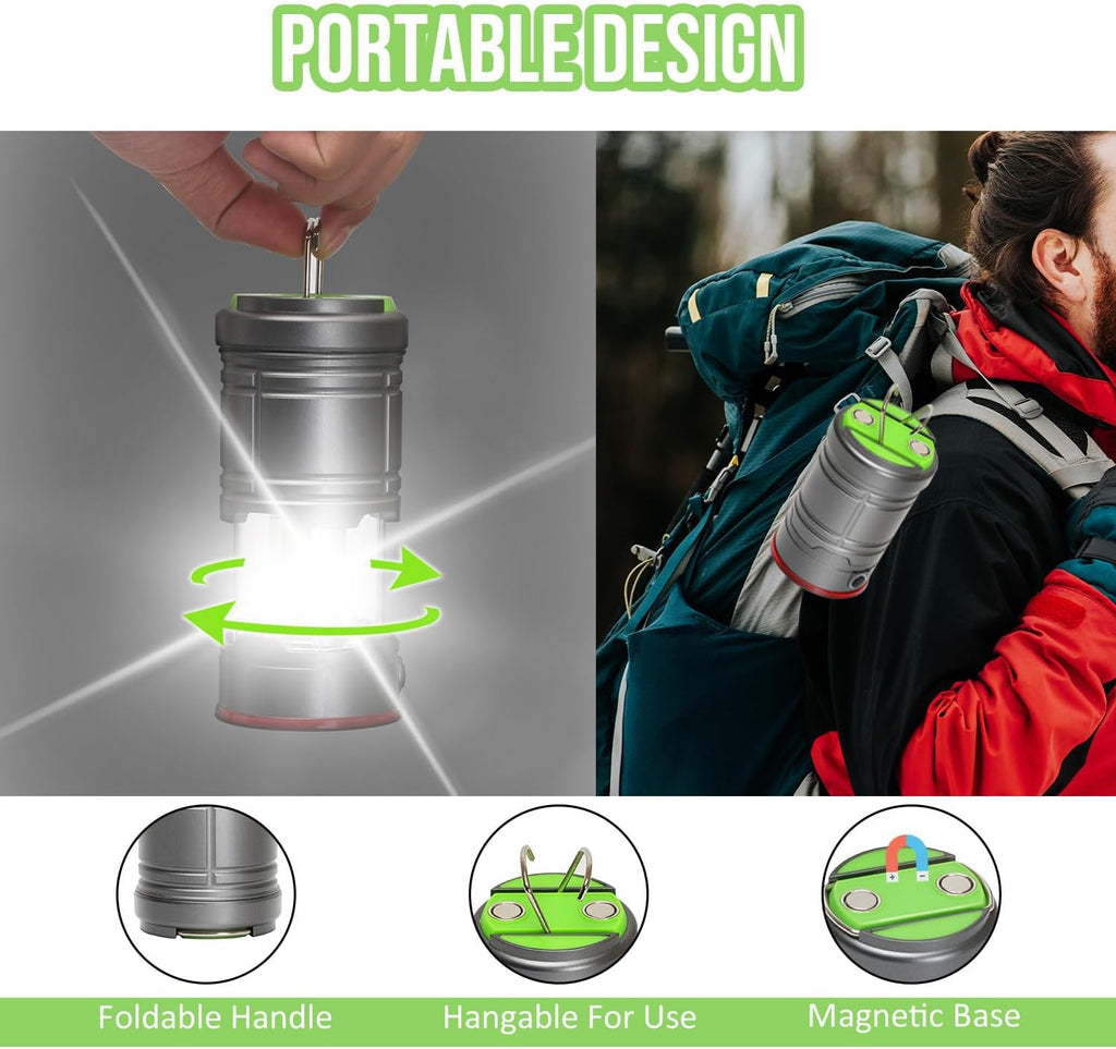 Lichamp Medium Collapsible LED Camping Lantern, Lightweight Flashlight
