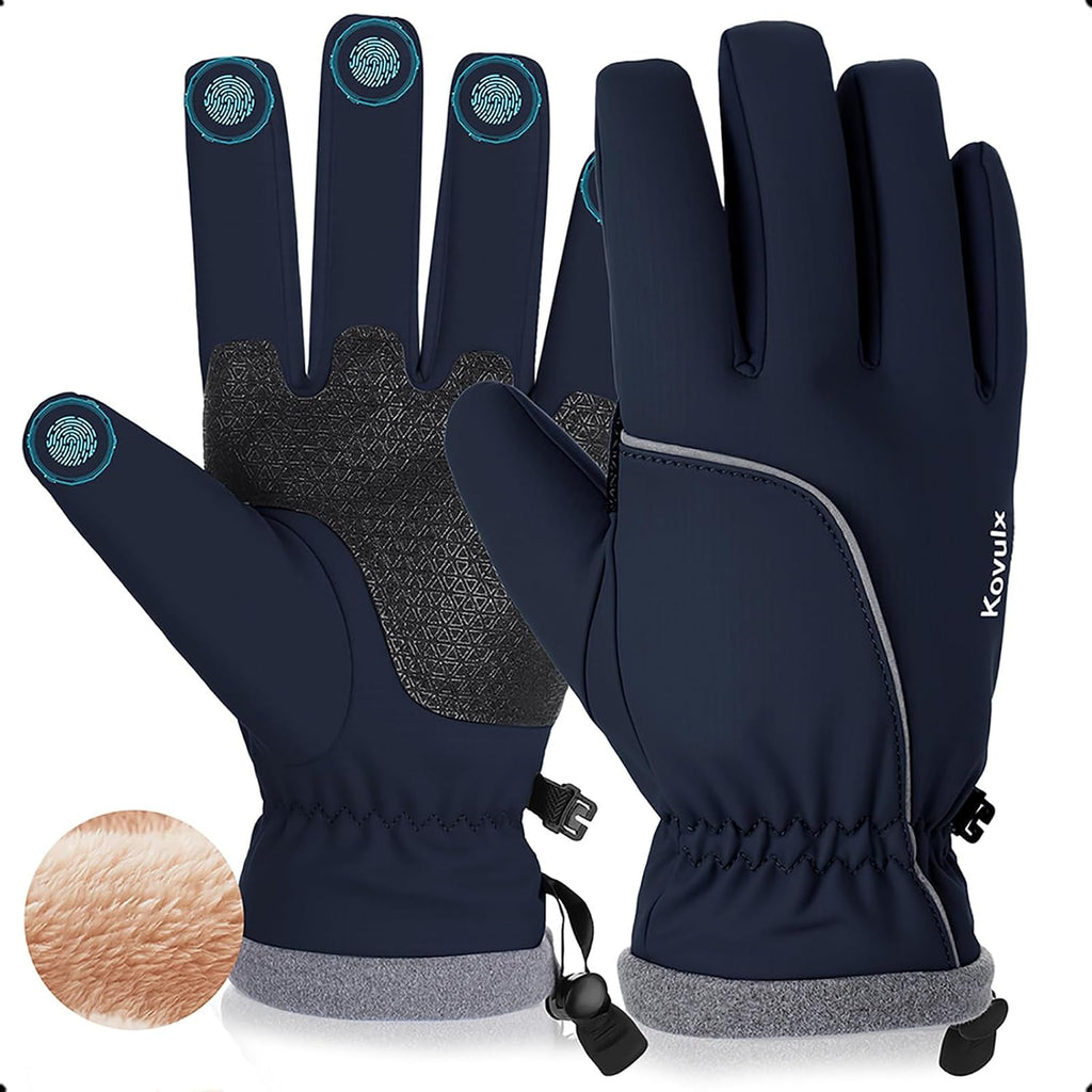 Winter Gloves Warm for Men & Women - Waterproof Touchscreen Outdoor Thermal Gloves with Plush Lining/Adjustable Wrist,Snow Shoveling Commuting Skiing