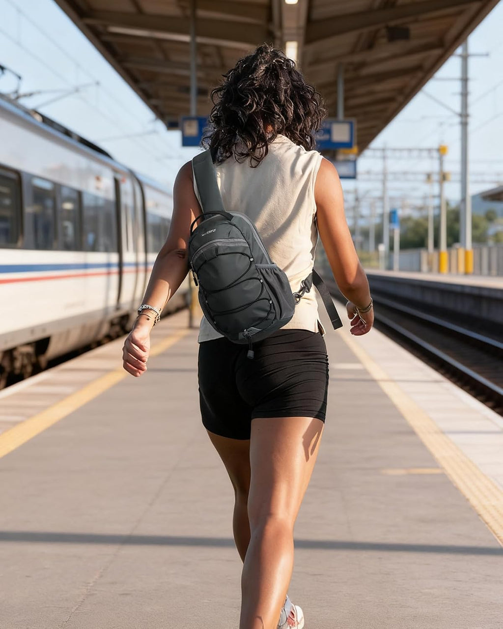 WATERFLY RFID Anti Theft Sling Bag: Small Crossbody Travel Hiking Daypacks
