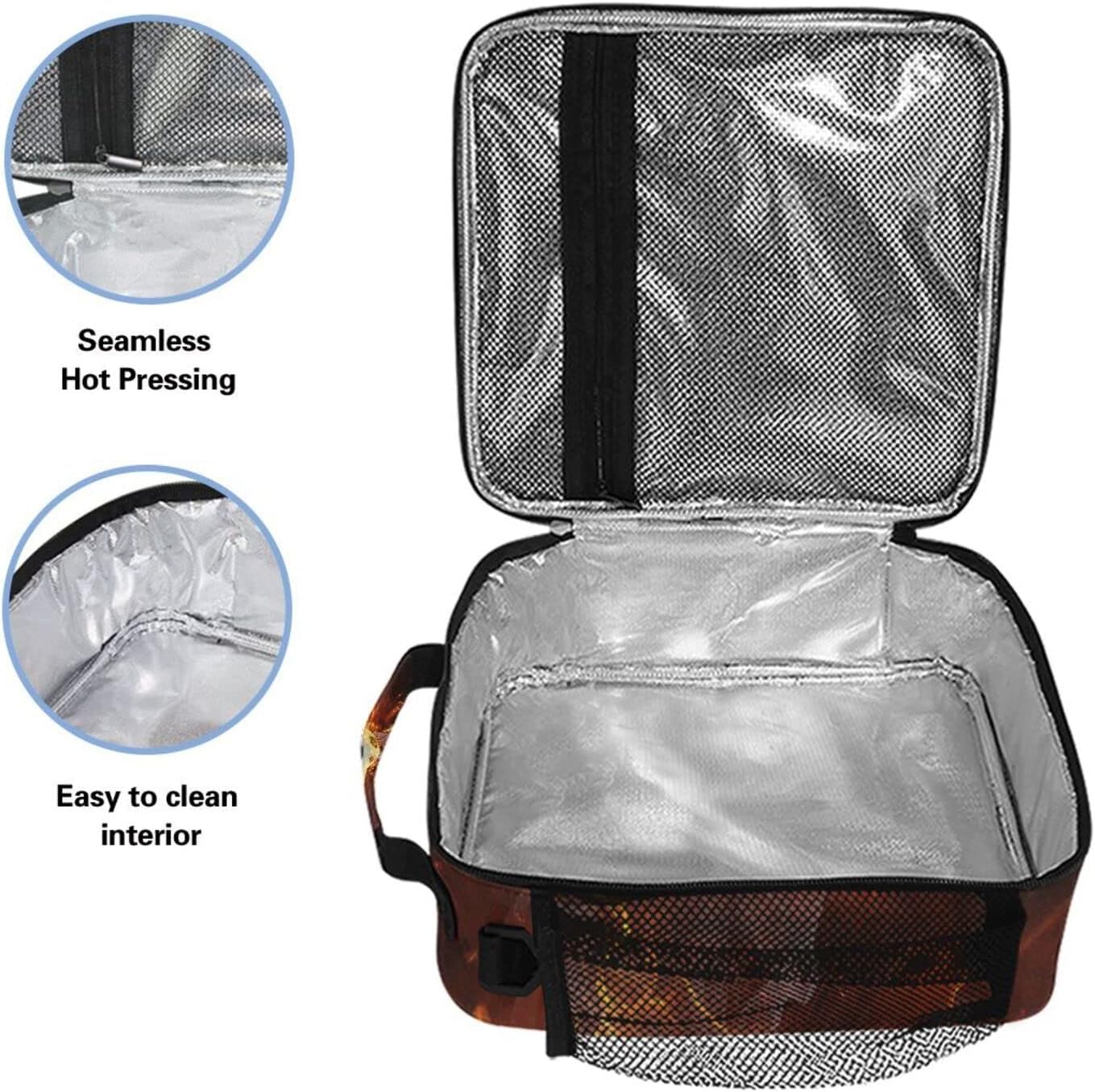 Soccer Lunch Box Insulated Lunch Bag Cooler Tote Bag