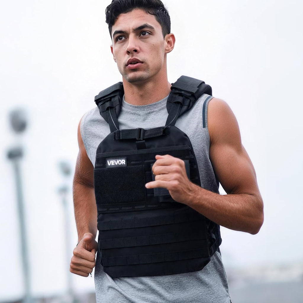 VEVOR Adjustable Weighted Vest, 4-10lbs/20-32lbs/24-40lbs/40lbs Comfortable X-Shape Body Weight Vest Set with 6/8 Weight Packs and Reflective Stripe, for Men Women, Workout Equipment for Strength Training Running Jogging